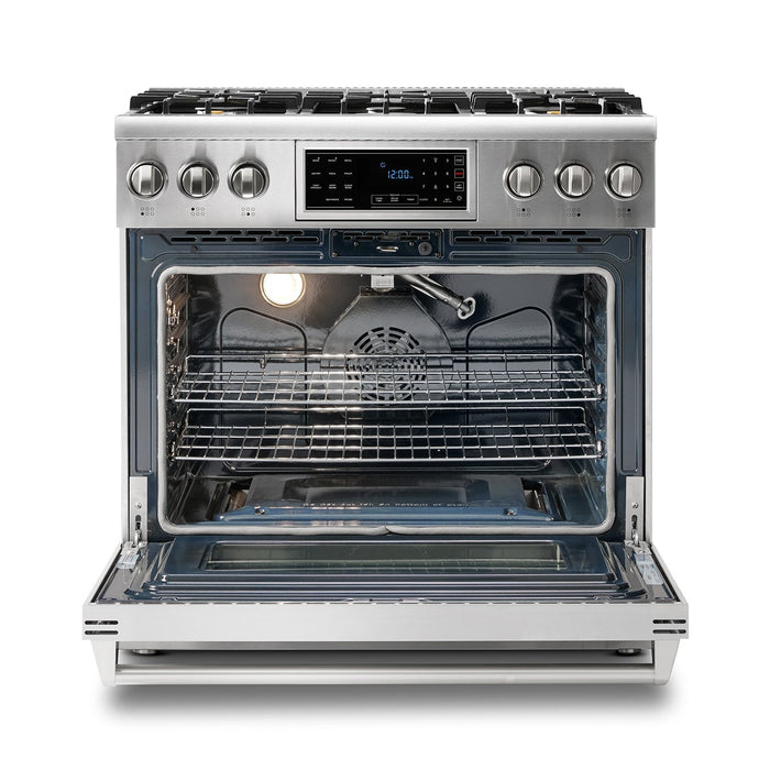 Thor Kitchen 36" Air Fry and Self-Clean Professional Propane Gas Range, TRG3601LP Thor Kitchen
