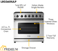 Thor Kitchen 36 in. 6.0 Cu. Ft Propane Gas Range in Stainless Steel, LRG3601ULP Thor Kitchen