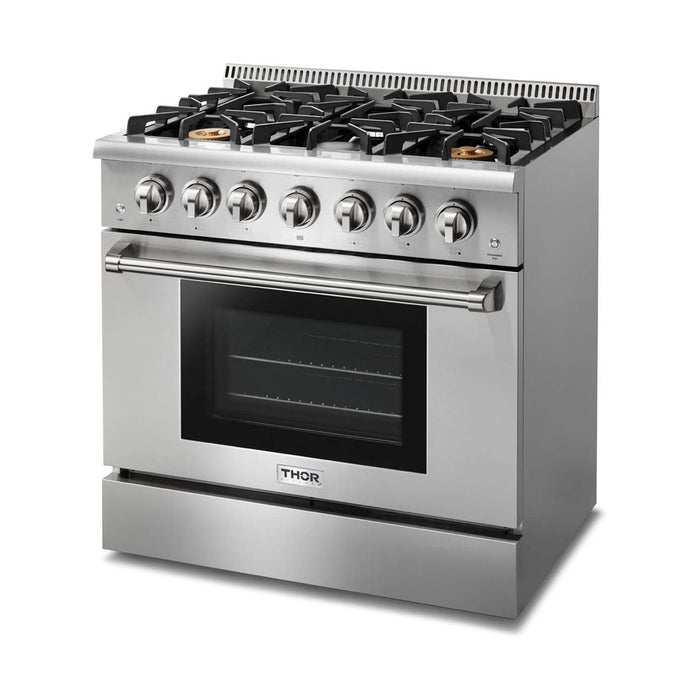 Thor Kitchen 36 in. 5.2 cu. ft. Professional Propane Gas Range in Stainless Steel, HRG3618ULP Thor Kitchen