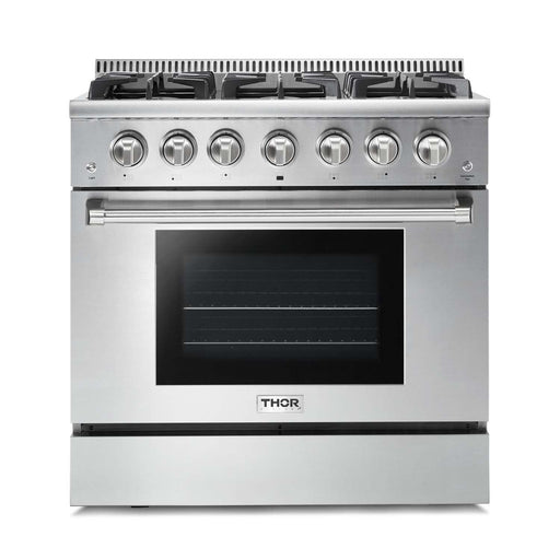 Thor Kitchen 36 in. 5.2 cu. ft. Professional Propane Gas Range in Stainless Steel, HRG3618ULP Thor Kitchen