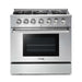 Thor Kitchen 36 in. 5.2 cu. ft. Professional Propane Gas Range in Stainless Steel, HRG3618ULP Thor Kitchen