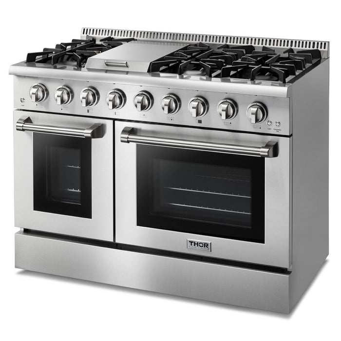 Thor Kitchen 48 in. 6.7 cu. ft. Professional Propane Gas Range in Stainless Steel, HRG4808ULP Thor Kitchen