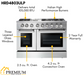 Thor Kitchen 48 in. Propane Gas Burner/Electric Oven 6.7 cu. ft. Range in Stainless Steel, HRD4803ULP Thor Kitchen