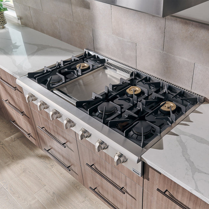 Thor Kitchen 48 in. Propane Gas Rangetop in Stainless Steel, HRT4806ULP Thor Kitchen