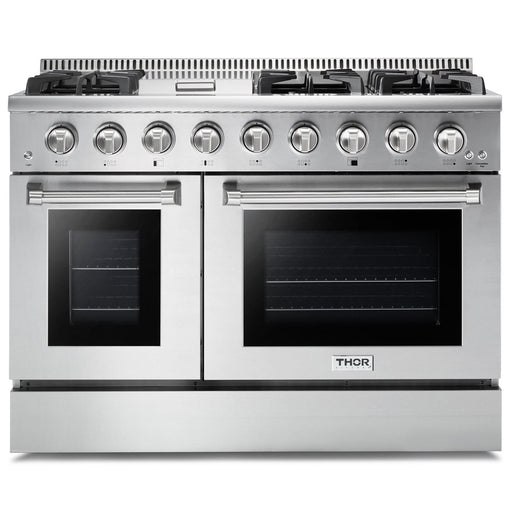 Thor Kitchen 48" Professional Gas Range With Double Oven HRG4808 White Background