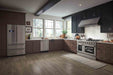 Thor Kitchen 48" Professional Gas Range With Double Oven HRG4808 Side View In Kitchen