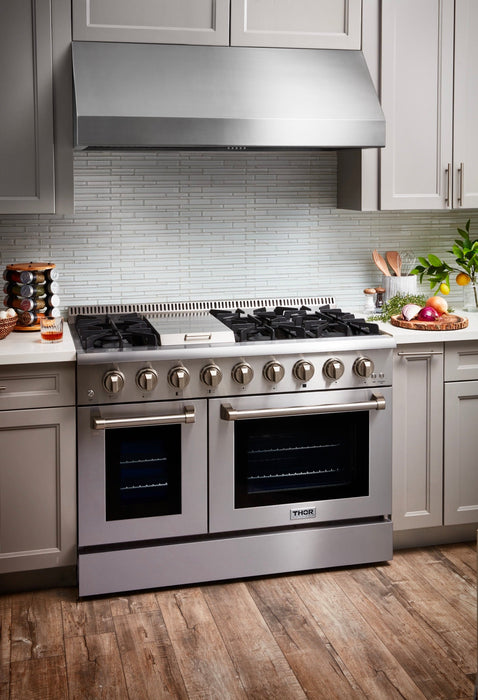Thor Kitchen 48" Professional Gas Range With Double Oven HRG4808 in Kitchen