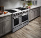 Thor Kitchen 48" Professional Gas Range With Double Oven HRG4808 Left Side View in Kitchen 