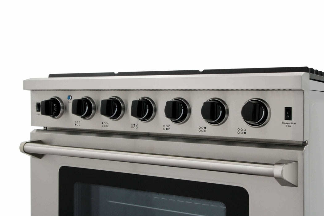 Thor Kitchen 36-Inch 6.0 Cu. Ft Single Oven Professional Gas Range in Stainless Steel (LRG3601U) Thor Kitchen