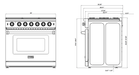 Thor Kitchen 36-Inch 6.0 Cu. Ft Single Oven Professional Gas Range in Stainless Steel (LRG3601U) Thor Kitchen