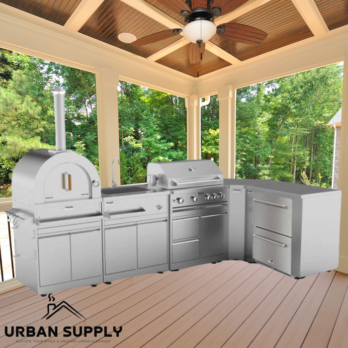 Thor Kitchen Modular Outdoor Kitchen Bar Center with Storage Tray (MK01SS304) Thor Kitchen