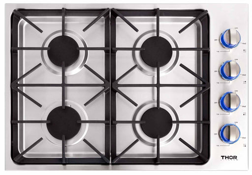 Thor Kitchen 30-Inch Professional Drop-In Gas Cooktop with Four Burners in Stainless Steel (TGC3001) Thor Kitchen