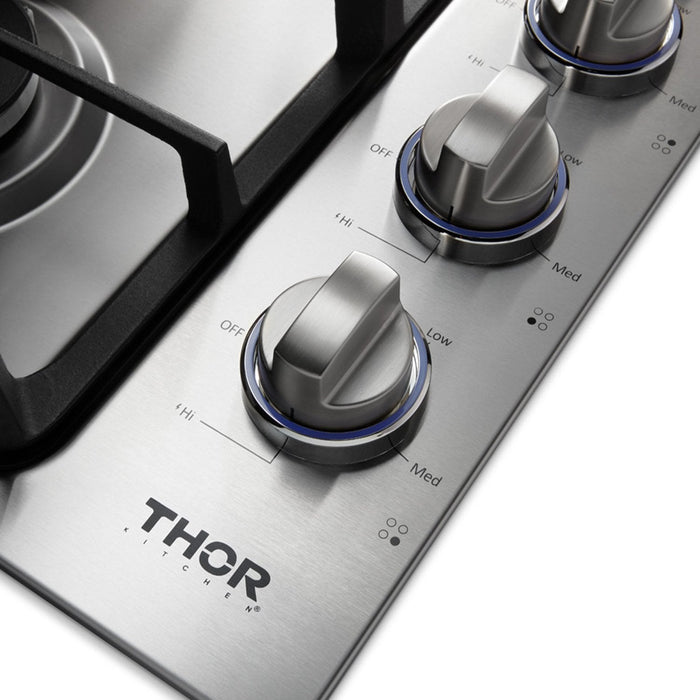 Thor Kitchen 30-Inch Professional Drop-In Gas Cooktop with Four Burners in Stainless Steel (TGC3001) Thor Kitchen