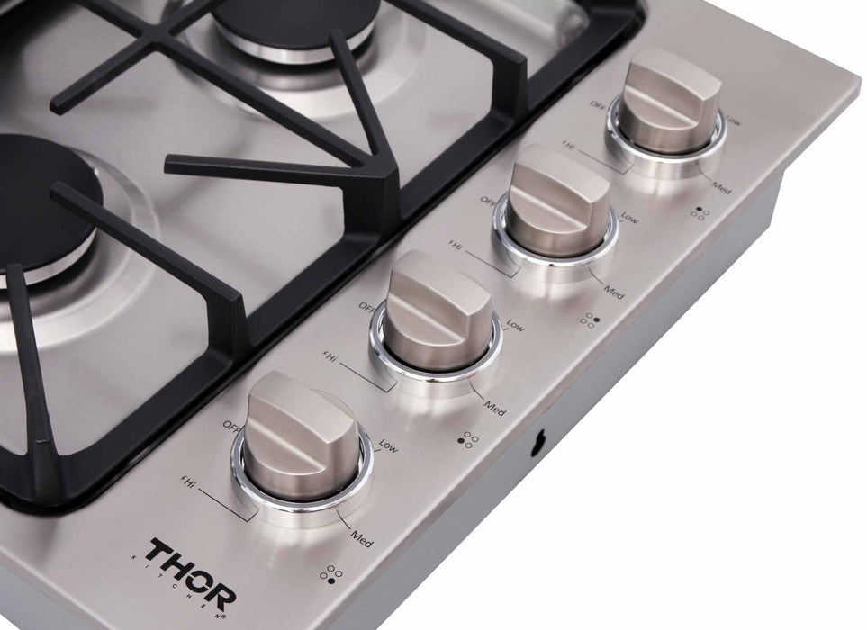 Thor Kitchen 30-Inch Professional Drop-In Gas Cooktop with Four Burners in Stainless Steel (TGC3001) Thor Kitchen