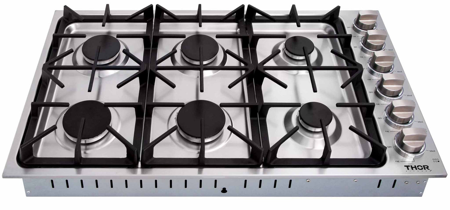 Thor Kitchen 36-Inch Professional Drop-In Gas Cooktop with Six Burners in Stainless Steel (TGC3601) Thor Kitchen