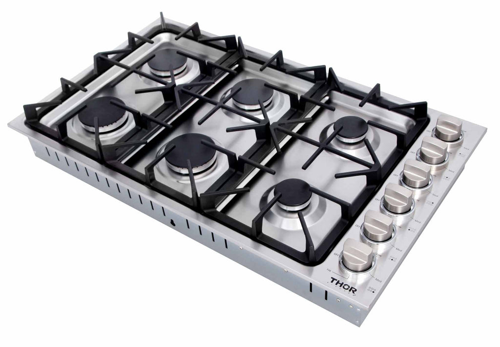 Thor Kitchen 36-Inch Professional Drop-In Gas Cooktop with Six Burners in Stainless Steel (TGC3601) Thor Kitchen