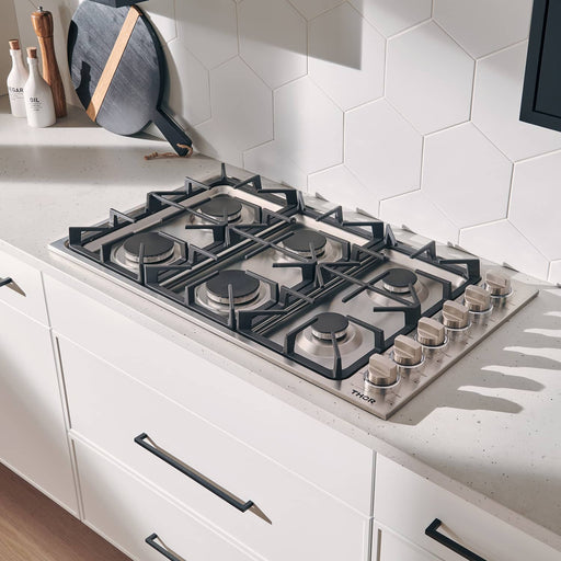 Thor Kitchen 36-Inch Professional Drop-In Gas Cooktop with Six Burners in Stainless Steel (TGC3601) Thor Kitchen