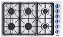 Thor Kitchen 36-Inch Professional Drop-In Gas Cooktop with Six Burners in Stainless Steel (TGC3601) Thor Kitchen