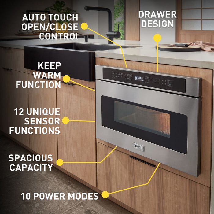 Thor Kitchen 24-Inch Microwave Drawer in Stainless Steel (TMD2401) Thor Kitchen