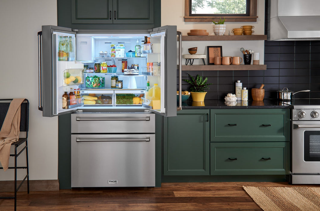 Thor Kitchen 36-Inch Professional French Door Refrigerator with Ice and Water Dispenser (TRF3601FD) Thor Kitchen