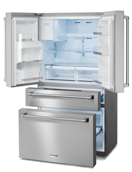 Thor Kitchen 36-Inch Professional French Door Refrigerator with Ice and Water Dispenser (TRF3601FD) Thor Kitchen