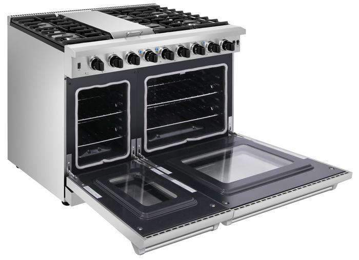 Thor Kitchen 48-Inch 6.8 cu. ft. Double Oven Gas Range in Stainless Steel (LRG4807U) Thor Kitchen
