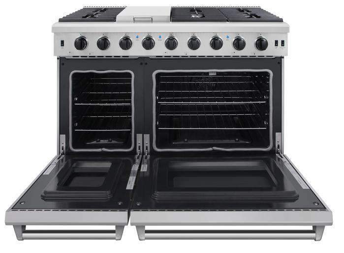 Thor Kitchen 48-Inch 6.8 cu. ft. Double Oven Gas Range in Stainless Steel (LRG4807U) Thor Kitchen