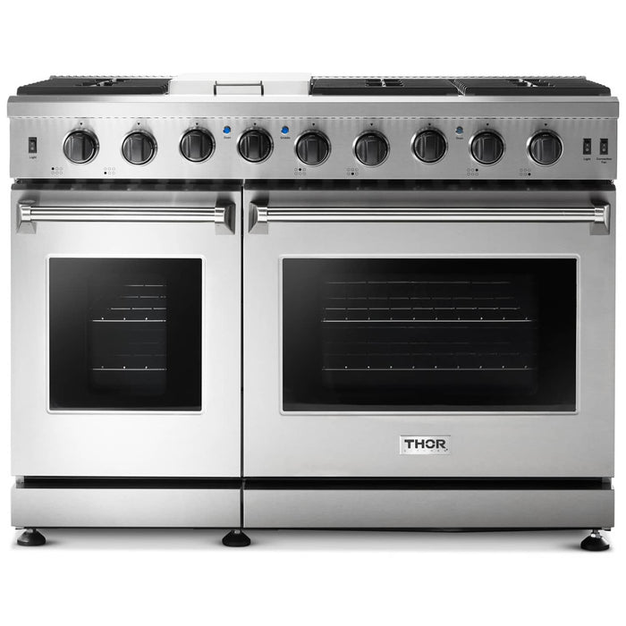 Thor Kitchen 48-Inch 6.8 cu. ft. Double Oven Gas Range in Stainless Steel (LRG4807U) Thor Kitchen
