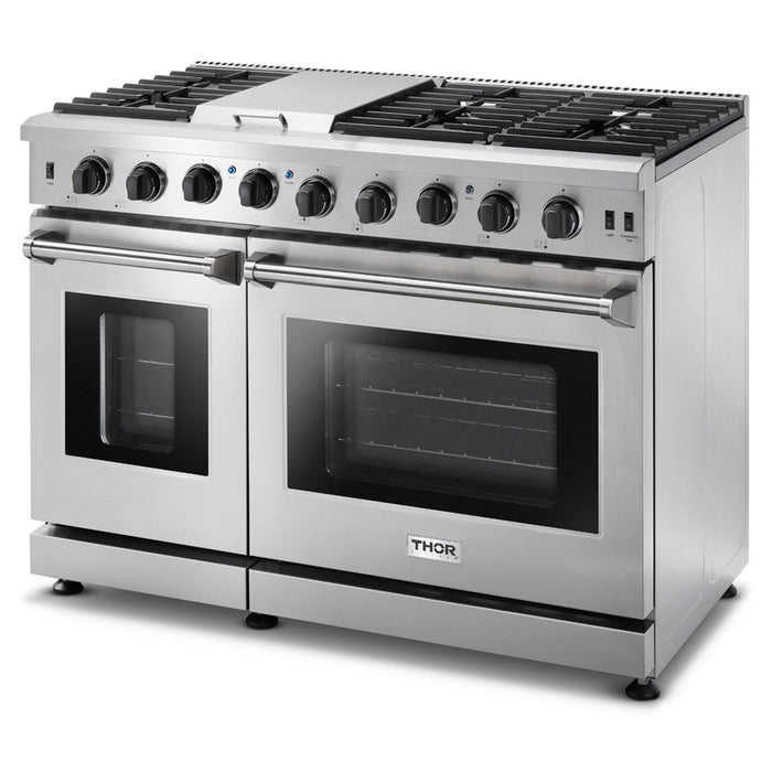 Thor Kitchen 48-Inch 6.8 cu. ft. Double Oven Gas Range in Stainless Steel (LRG4807U) Thor Kitchen