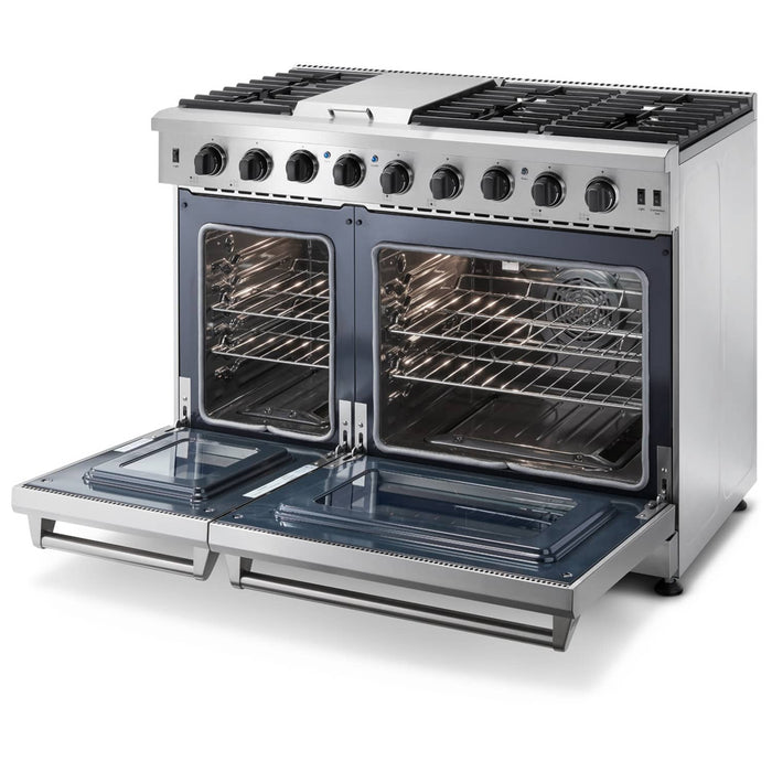 Thor Kitchen 48-Inch 6.8 cu. ft. Double Oven Gas Range in Stainless Steel (LRG4807U) Thor Kitchen