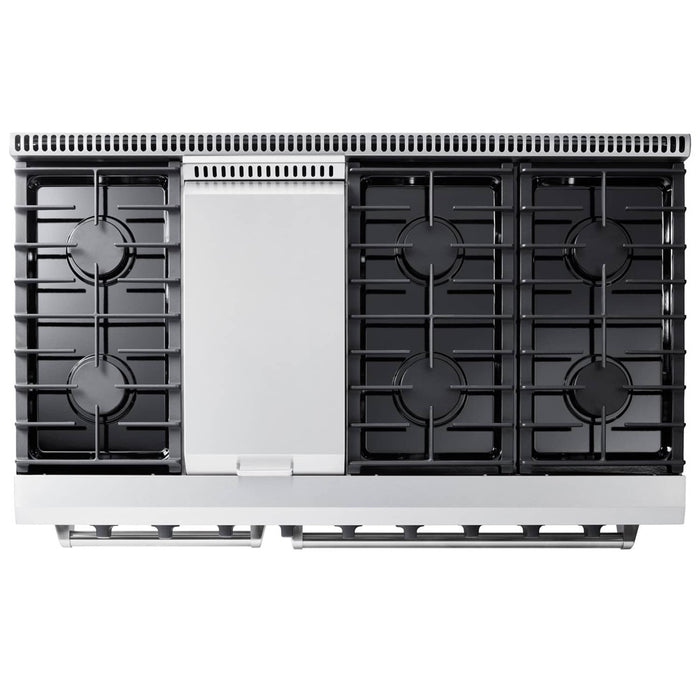 Thor Kitchen 48-Inch 6.8 cu. ft. Double Oven Gas Range in Stainless Steel (LRG4807U) Thor Kitchen