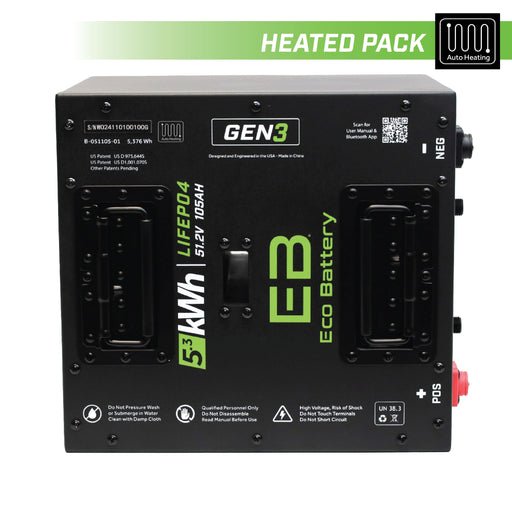 48V 105Ah LiFePO4 Battery - front view