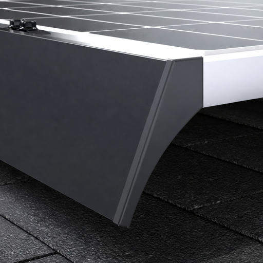 Top Rack - Skirt - 7.54ft - Zoomed in view of Top Rack solar skirt panel mounted on a panel 