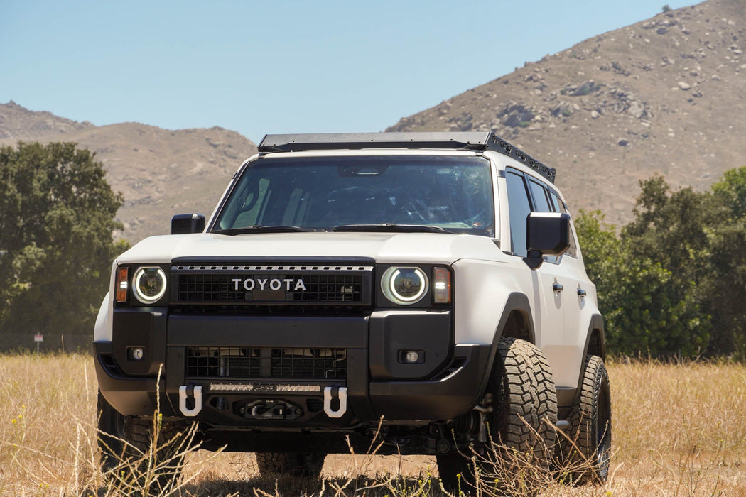 DV8 Offroad 2024-2026 Toyota Land Cruiser Centric Front Bumper – installed on vehicle, image 12 of 19
