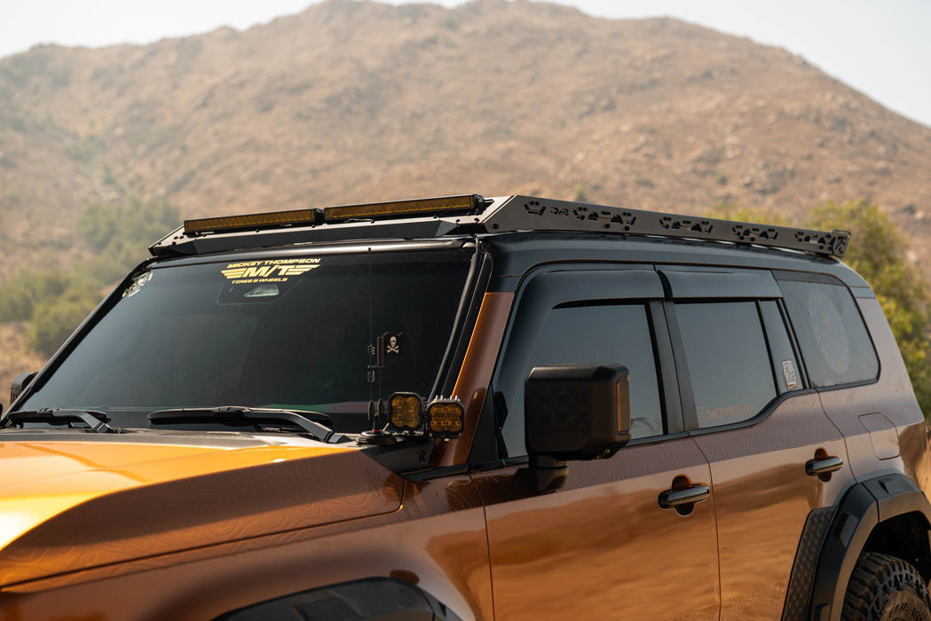 DV8 Offroad 2025-2026 Toyota Land Cruiser & Lexus GX 550 Roof Rack Light Mount – on the trail, image 4 of 10