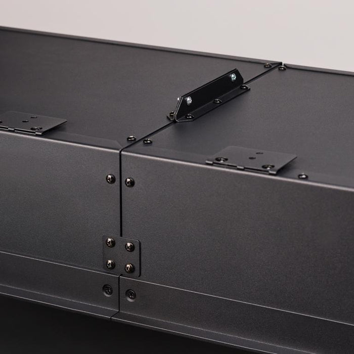 Two SimpliFire Triton electric fireplaces connected with the linking kit