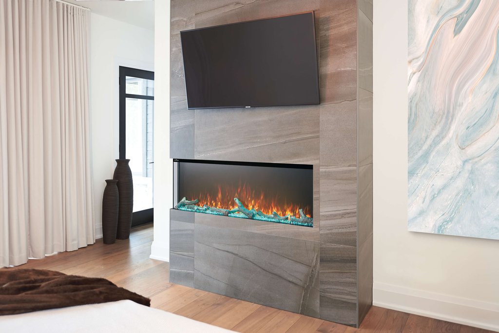 Napoleon Trivista Primis 50" 3 Sided Linear Electric Fireplace - NEFB50H-3SV - Installation View