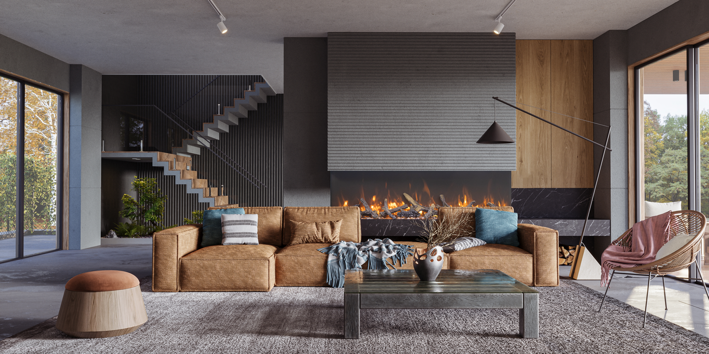 75" Electric Fireplace TRV-75-BESPOKE - back view