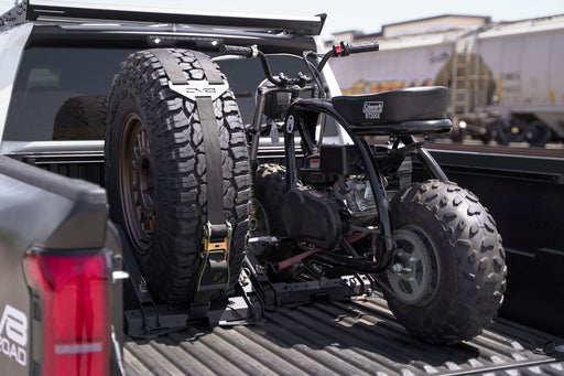 DV8 Offroad Truck Bed Universal Tire Carrier & Accessory Mount – installed on vehicle, image 2 of 19