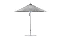 Ledge Lounger Premier Umbrella-9' Oct-Pulley — Silver Pole-Classic Ball Finial-Single Vent-STK-R017-Black Stripe