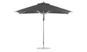 Ledge Lounger Premier Umbrella-8.5' Rec-Pulley — Silver Pole-Classic Ball Finial-Single Vent-STK-R164-Charcoal Grey