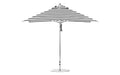 Ledge Lounger Premier Umbrella-10' Square-Pulley — Silver Pole-Classic Ball Finial-Single Vent-STK-R017-Black Stripe