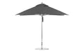 Ledge Lounger Premier Umbrella-10' Square-Pulley — Silver Pole-Classic Ball Finial-Single Vent-STK-R164-Charcoal Grey