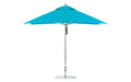 Ledge Lounger Premier Umbrella-10' Square-Pulley — Silver Pole-Classic Ball Finial-Single Vent-STK-R171-Turquoise