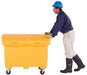 Vestil UBX-Y-W Plastic Utility Box with Rubber Wheels 31 in. x 48 in. x 38 in. 400 lb. Capacity Yellow