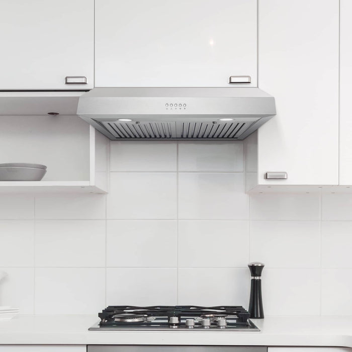 Cosmo 4-Piece Appliance Package - 30-Inch Electric Cooktop, Under Cabinet Range Hood, Wall Oven and Microwave in Stainless Steel (COS-4PKG-136) Cosmo