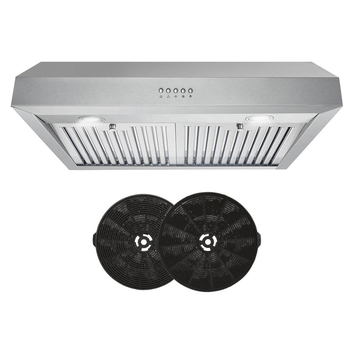 Cosmo 4-Piece Appliance Package - 30-Inch Electric Cooktop, Under Cabinet Range Hood, Wall Oven and Microwave in Stainless Steel (COS-4PKG-136) Cosmo
