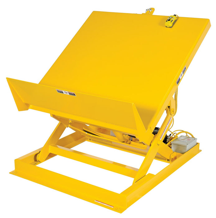 Vestil ULTT-4848-2-YEL230-3 Steel Ergonomic Lift/Tilt Table 48 in. x 48 in. 230 Volt 3 Phase 2,000 lb. Capacity Yellow
