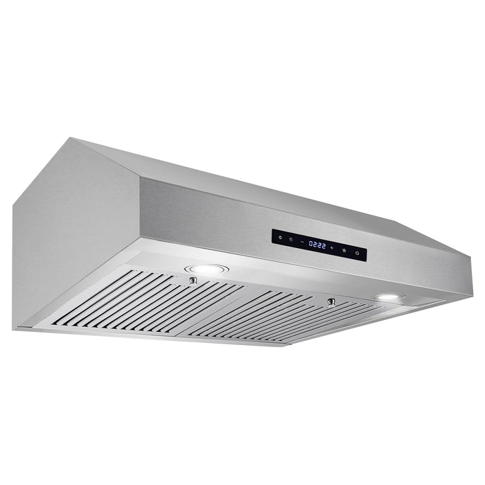 Cosmo 4-Piece Appliance Package - 30-Inch Gas Range, Under Cabinet Range Hood, Dishwasher and Refrigerator with Water Dispenser in Stainless Steel (COS-4PKG-710) Cosmo