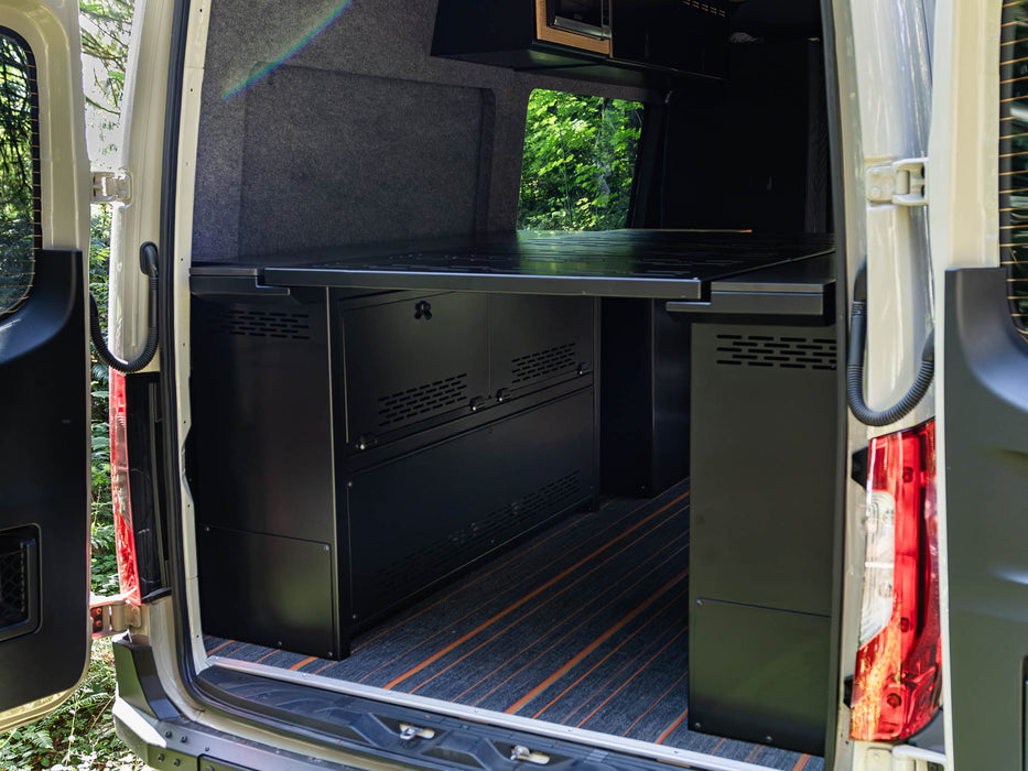 Flatline 2007-2026 Mercedes-Benz Modular Cabinet Bed System for Sprinter & Transit – installed on vehicle, image 7 of 22